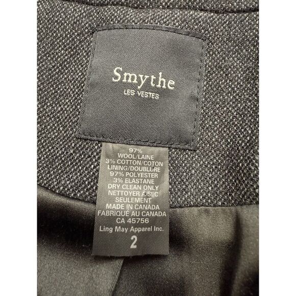 Smythe Les Vestes Wool Blend Cropped Blazer Jacket - Gray, US 2 - Picture 15 of 15